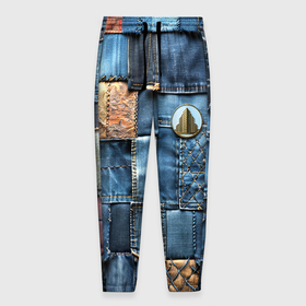 Мужские брюки 3D с принтом Значок архитектора на джинсах в Тюмени, 100% полиэстер | манжеты по низу, эластичный пояс регулируется шнурком, по бокам два кармана без застежек, внутренняя часть кармана из мелкой сетки | 