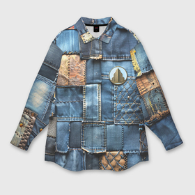 Мужская рубашка oversize 3D с принтом Значок архитектора на джинсах в Курске,  |  | 