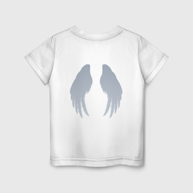 Детская футболка хлопок с принтом Большие серые крылья в Курске, 100% хлопок | круглый вырез горловины, полуприлегающий силуэт, длина до линии бедер | 