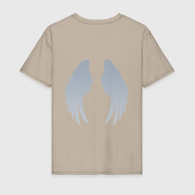 Мужская футболка хлопок с принтом Большие серые крылья в Кировске, 100% хлопок | прямой крой, круглый вырез горловины, длина до линии бедер, слегка спущенное плечо. | 