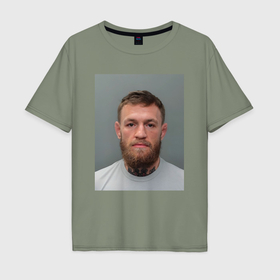 Мужская футболка хлопок Oversize с принтом Conor McGregor magshot в Белгороде, 100% хлопок | свободный крой, круглый ворот, “спинка” длиннее передней части | 