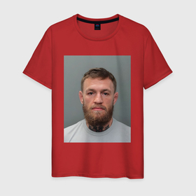 Мужская футболка хлопок с принтом Conor McGregor magshot в Новосибирске, 100% хлопок | прямой крой, круглый вырез горловины, длина до линии бедер, слегка спущенное плечо. | 