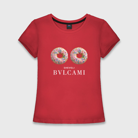Женская футболка хлопок Slim с принтом Булками шевели в Екатеринбурге,  |  | Тематика изображения на принте: 