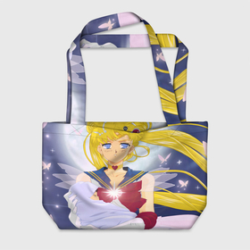 Пляжная сумка 3D с принтом Sailor Moon Усаги Цукино и младенец в Екатеринбурге, 100% полиэстер | застегивается на металлическую кнопку; внутренний карман застегивается на молнию. Стенки укреплены специальным мягким материалом, чтобы защитить содержимое от несильных ударов
 | 