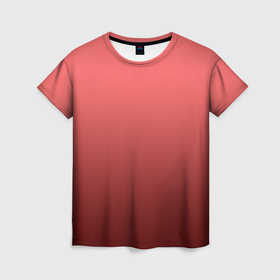 Женская футболка 3D с принтом Оттенок розовый антик градиент в Екатеринбурге, 100% полиэфир ( синтетическое хлопкоподобное полотно) | прямой крой, круглый вырез горловины, длина до линии бедер | 