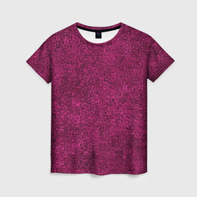 Женская футболка 3D с принтом Текстура мелкие квадраты пурпурный в Петрозаводске, 100% полиэфир ( синтетическое хлопкоподобное полотно) | прямой крой, круглый вырез горловины, длина до линии бедер | 