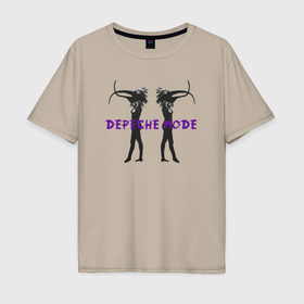 Мужская футболка хлопок Oversize с принтом Depeche Mode   Devotional в Курске, 100% хлопок | свободный крой, круглый ворот, “спинка” длиннее передней части | 