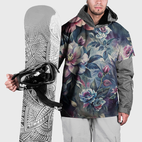 Накидка на куртку 3D с принтом Акварельная иллюстрация цветов в Курске, 100% полиэстер |  | 