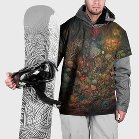 Накидка на куртку 3D с принтом Лесная флора в Петрозаводске, 100% полиэстер |  | Тематика изображения на принте: 