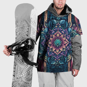 Накидка на куртку 3D с принтом Сумрачная цветочная мандала в Белгороде, 100% полиэстер |  | 