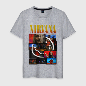 Мужская футболка хлопок с принтом Nirvana band grunge в Тюмени, 100% хлопок | прямой крой, круглый вырез горловины, длина до линии бедер, слегка спущенное плечо. | Тематика изображения на принте: 