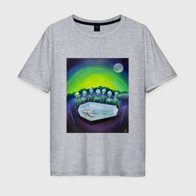 Мужская футболка хлопок Oversize с принтом Спящая красавица 3000 и Инопланетяне в Кировске, 100% хлопок | свободный крой, круглый ворот, “спинка” длиннее передней части | 
