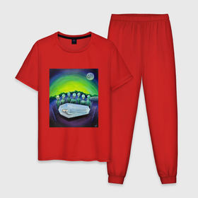 Мужская пижама хлопок с принтом Спящая красавица 3000 и Инопланетяне , 100% хлопок | брюки и футболка прямого кроя, без карманов, на брюках мягкая резинка на поясе и по низу штанин
 | 