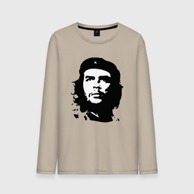 Мужской лонгслив хлопок с принтом Черно белый силуэт Че Гевара в Екатеринбурге, 100% хлопок |  | Тематика изображения на принте: 