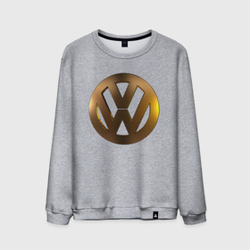 Мужской свитшот хлопок с принтом Volkswagen gold в Тюмени, 100% хлопок |  | Тематика изображения на принте: 
