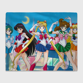 Плед 3D с принтом Sailor Moon Усаги Ами Рей Макото Минако в Тюмени, 100% полиэстер | закругленные углы, все края обработаны. Ткань не мнется и не растягивается | 