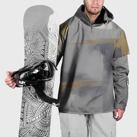 Накидка на куртку 3D с принтом Серо золотая абстракция в Екатеринбурге, 100% полиэстер |  | 