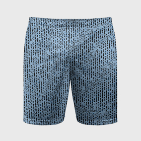 Мужские шорты спортивные с принтом Голубой с чёрным мелкая мозаика в Курске,  |  | Тематика изображения на принте: 