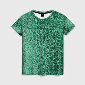 Женская футболка 3D с принтом Мозаика нефритовый зелёный в Кировске, 100% полиэфир ( синтетическое хлопкоподобное полотно) | прямой крой, круглый вырез горловины, длина до линии бедер | 