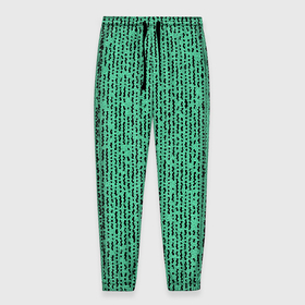 Мужские брюки 3D с принтом Мозаика нефритовый зелёный в Курске, 100% полиэстер | манжеты по низу, эластичный пояс регулируется шнурком, по бокам два кармана без застежек, внутренняя часть кармана из мелкой сетки | Тематика изображения на принте: 