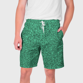 Мужские шорты 3D с принтом Мозаика нефритовый зелёный в Белгороде,  полиэстер 100% | прямой крой, два кармана без застежек по бокам. Мягкая трикотажная резинка на поясе, внутри которой широкие завязки. Длина чуть выше колен | Тематика изображения на принте: 