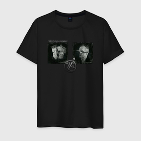 Мужская футболка хлопок с принтом Frontline Assembly   Skulls в Кировске, 100% хлопок | прямой крой, круглый вырез горловины, длина до линии бедер, слегка спущенное плечо. | 