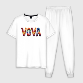 Мужская пижама хлопок с принтом Vova yarn art в Кировске, 100% хлопок | брюки и футболка прямого кроя, без карманов, на брюках мягкая резинка на поясе и по низу штанин
 | 
