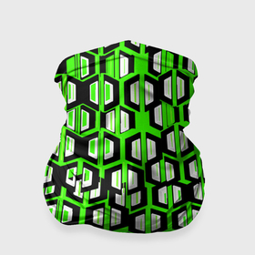 Бандана-труба 3D с принтом Техно узор из шестиугольников зелёный в Курске, 100% полиэстер, ткань с особыми свойствами — Activecool | плотность 150‒180 г/м2; хорошо тянется, но сохраняет форму | 