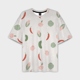 Мужская футболка oversize 3D с принтом Овощной узор ,  |  | Тематика изображения на принте: 
