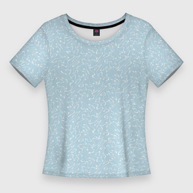 Женская футболка 3D Slim с принтом Светлый голубой паттерн линии в Новосибирске,  |  | 