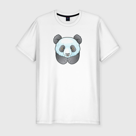 Мужская футболка хлопок Slim с принтом Маленькая забавная панда , 92% хлопок, 8% лайкра | приталенный силуэт, круглый вырез ворота, длина до линии бедра, короткий рукав | 