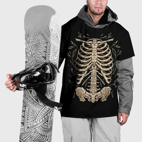 Накидка на куртку 3D с принтом Скелет на груди в Екатеринбурге, 100% полиэстер |  | 