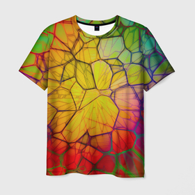 Мужская футболка 3D с принтом Bright abstraction , 100% полиэфир | прямой крой, круглый вырез горловины, длина до линии бедер | 