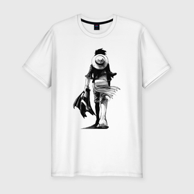Мужская футболка хлопок Slim с принтом Луффи король пиратов в Курске, 92% хлопок, 8% лайкра | приталенный силуэт, круглый вырез ворота, длина до линии бедра, короткий рукав | Тематика изображения на принте: 