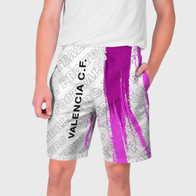 Мужские шорты 3D с принтом Valencia pro football по вертикали в Тюмени,  полиэстер 100% | прямой крой, два кармана без застежек по бокам. Мягкая трикотажная резинка на поясе, внутри которой широкие завязки. Длина чуть выше колен | 