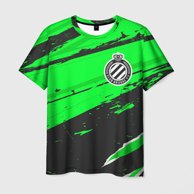Мужская футболка 3D с принтом Club Brugge sport green , 100% полиэфир | прямой крой, круглый вырез горловины, длина до линии бедер | 