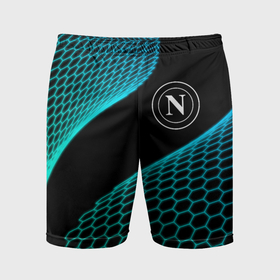 Мужские шорты спортивные с принтом Napoli football net в Курске,  |  | Тематика изображения на принте: 