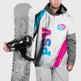 Накидка на куртку 3D с принтом PSV neon gradient style вертикально в Новосибирске, 100% полиэстер |  | 