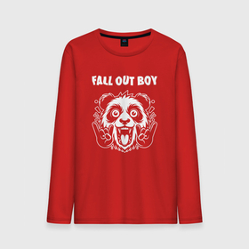 Мужской лонгслив хлопок с принтом Fall Out Boy rock panda в Новосибирске, 100% хлопок |  | 