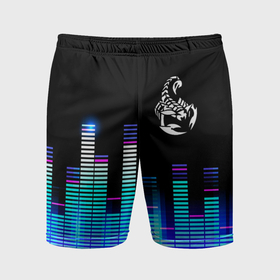 Мужские шорты спортивные с принтом Scorpions эквалайзер ,  |  | 