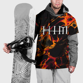 Накидка на куртку 3D с принтом HIM red lava в Курске, 100% полиэстер |  | 