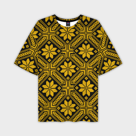 Мужская футболка oversize 3D с принтом Славянский орнамент с оберегом алатырь в Тюмени,  |  | Тематика изображения на принте: 
