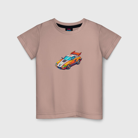 Детская футболка хлопок с принтом Игрушечный   гоночный автомобиль в Курске, 100% хлопок | круглый вырез горловины, полуприлегающий силуэт, длина до линии бедер | 