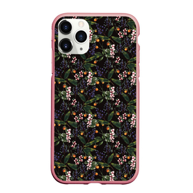 Чехол для iPhone 11 Pro Max матовый с принтом Ягодный бум на черном в Ухте, Силикон |  | 