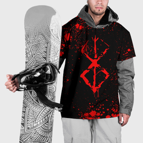Накидка на куртку 3D с принтом Клеймо жертвы и брызги   Аниме Берсерк , 100% полиэстер |  | Тематика изображения на принте: 
