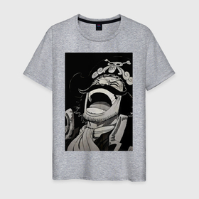 Мужская футболка хлопок с принтом Роджер Гол Д король пиратов в Курске, 100% хлопок | прямой крой, круглый вырез горловины, длина до линии бедер, слегка спущенное плечо. | Тематика изображения на принте: 
