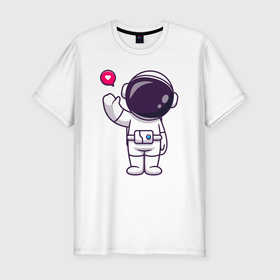 Мужская футболка хлопок Slim с принтом Hello spaceman в Курске, 92% хлопок, 8% лайкра | приталенный силуэт, круглый вырез ворота, длина до линии бедра, короткий рукав | 