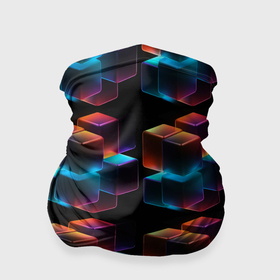 Бандана-труба 3D с принтом Разноцветные неоновые кубы в Новосибирске, 100% полиэстер, ткань с особыми свойствами — Activecool | плотность 150‒180 г/м2; хорошо тянется, но сохраняет форму | 