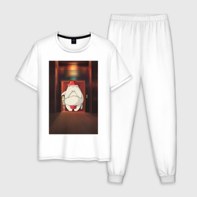 Мужская пижама хлопок с принтом Тихиро Огино Осира сама , 100% хлопок | брюки и футболка прямого кроя, без карманов, на брюках мягкая резинка на поясе и по низу штанин
 | 
