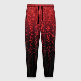 Мужские брюки 3D с принтом Градиент мозаика красно чёрный в Курске, 100% полиэстер | манжеты по низу, эластичный пояс регулируется шнурком, по бокам два кармана без застежек, внутренняя часть кармана из мелкой сетки | Тематика изображения на принте: 